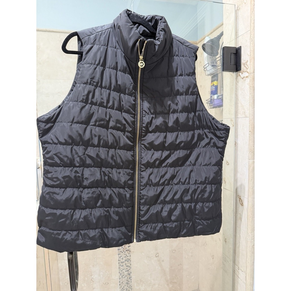 Michael Kors Puffer Packable Warm Fill Vest Black Womens Plus Size 2X